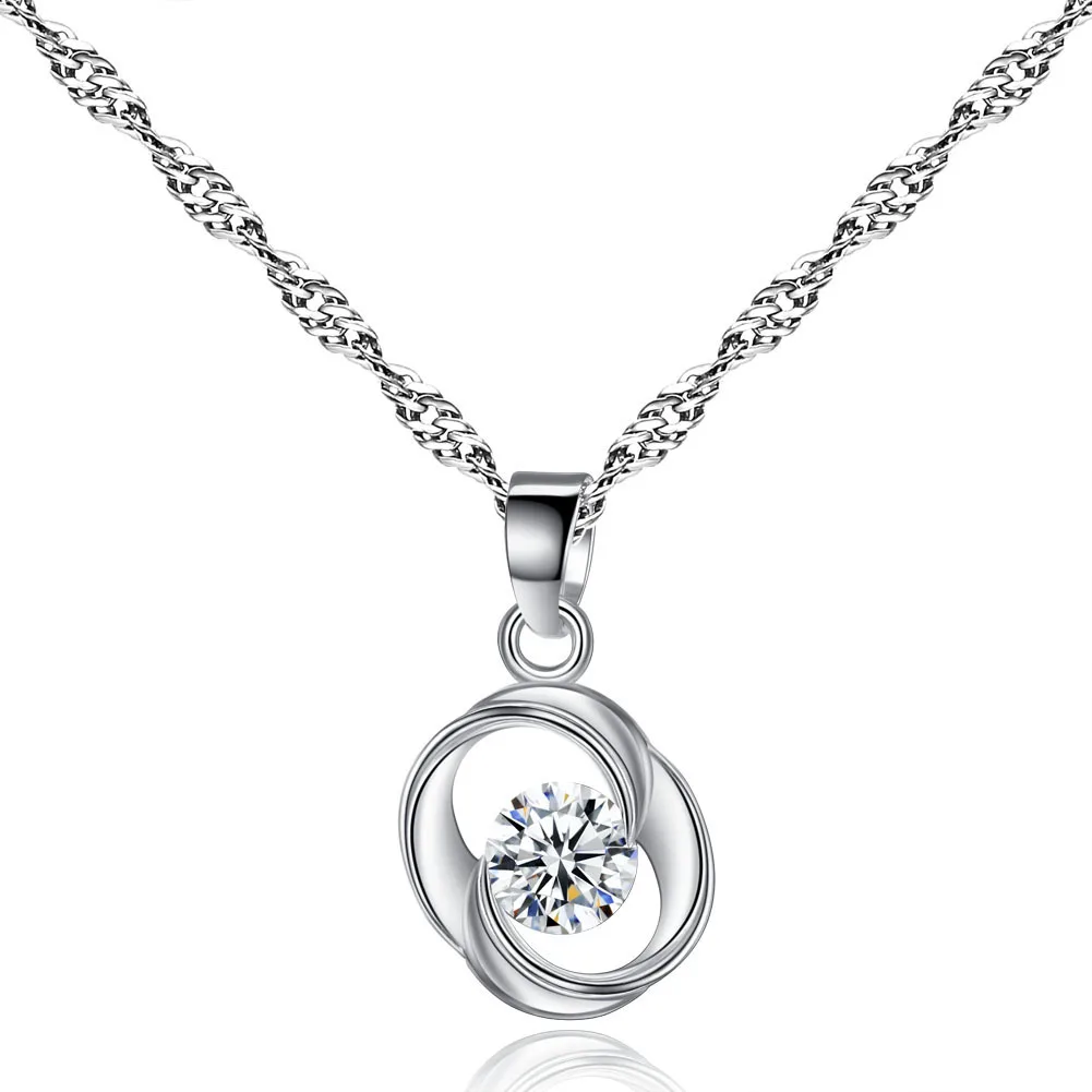 

Elegant Fashion Style Creative CZ Necklace Fashion Love Rotary Lady Pendant Fashion Jewelry