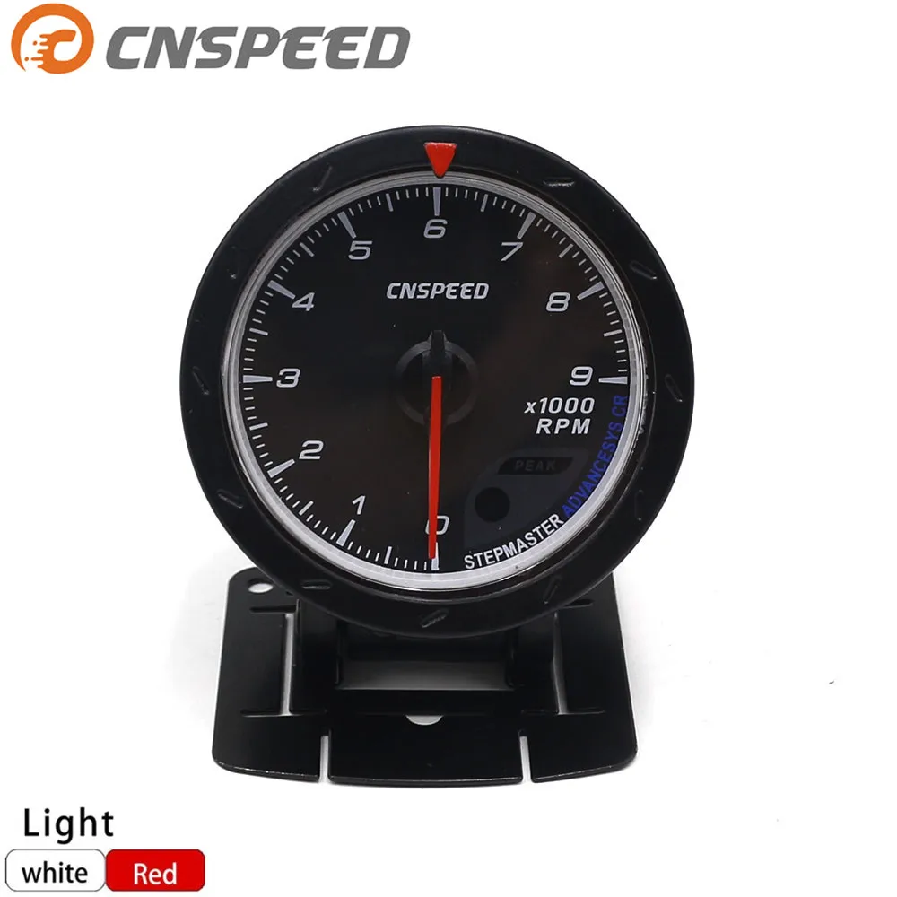 CNSPEED 60 мм Автомобильный Тахометр об/мин 0 9000 красный и белый датчик освещения