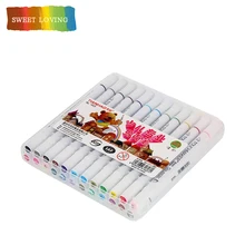 Сан-12/18/24/36 Цвет алкоголя с двойной головкой набор маркеров для живописи алкоголя эскиз Маркеры Ручка для искусства раскрашивания манга дизайн искусство Сделано в Китае