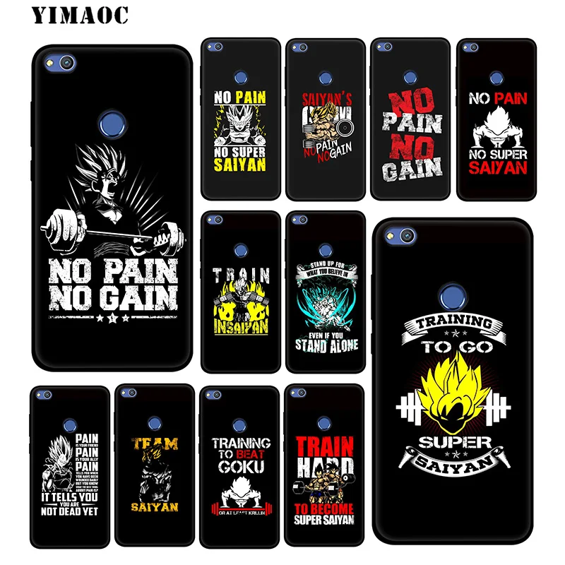 YIMAOC No Pain Gain Gym Soft Case for Huawei Honor View 20 10 8X 8 8C 6A 7A 7X 7C Lite Pro Y9 Y7 Y6 Prime 2018 2017 |