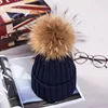 2022 brand winter hat for women High quality beanies cap real Raccoon fur pompom women hats bonnet femme girls casual hat ► Photo 3/5