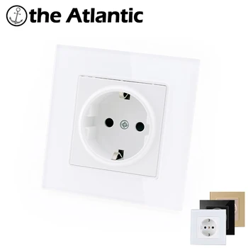 

Atlantic EU/DE/RU Socket Crystal Glass Switch Wall Plug Socket Tempered Crystal Glass Panel 110-250V 50/60Hz Wall Power Socket