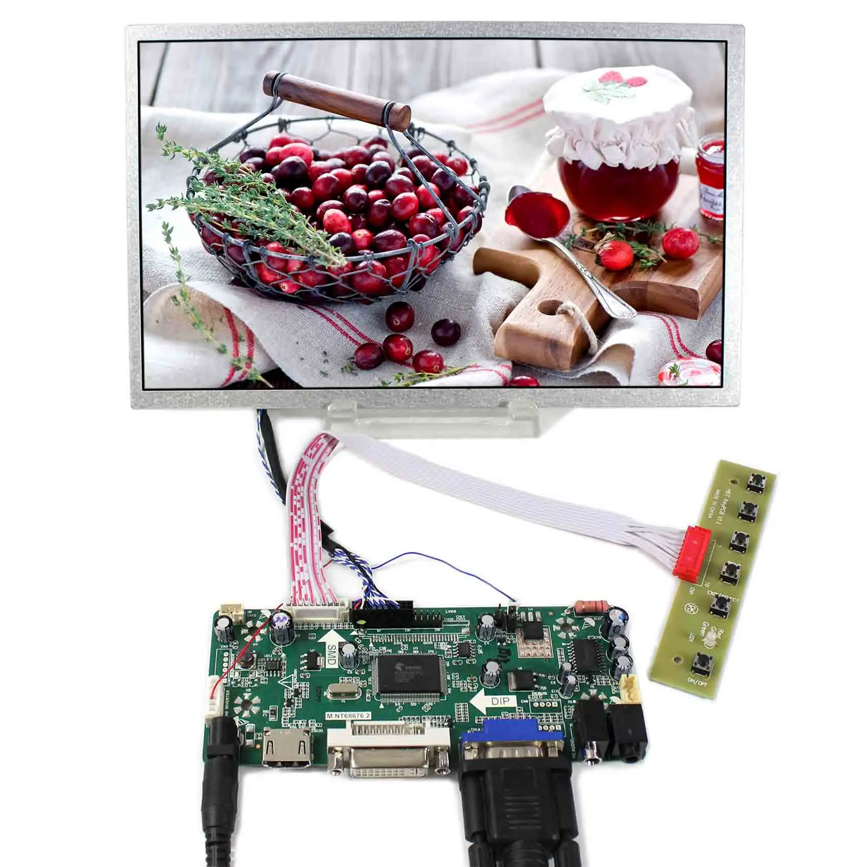 HDMI+DVI+VGA+AUDIO LCD Controller Board With 10.2inch 1024x600 CLAA102NA0ACW HSD100IFW1 LCD Screen HDMI+DVI+VGA+AUDIO LCD Controller Board With 10.2inch 1024x600 CLAA102NA0ACW HSD100IFW1 LCD Screen