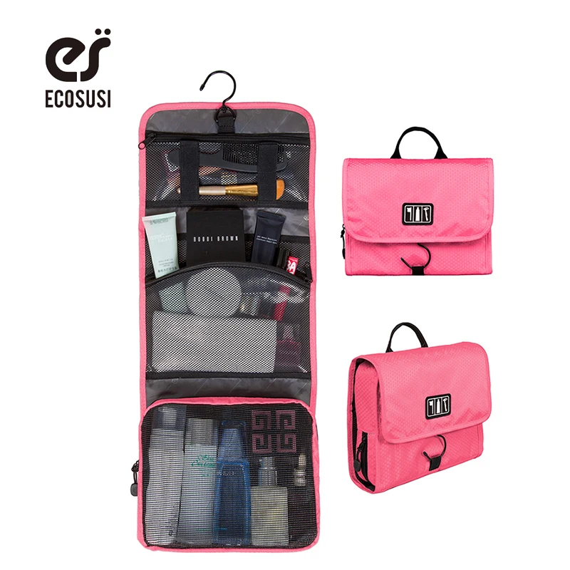 ECOSUSI New Travel Pouch Waterproof Portable Toiletry Bag Women Cosmetic Organizer Pouch Hanging ...