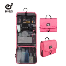 ECOSUSI New Travel Pouch Waterproof Portable Toiletry Bag Women Cosmetic Organizer Pouch Hanging Cute Wash Bags Makeup Bag