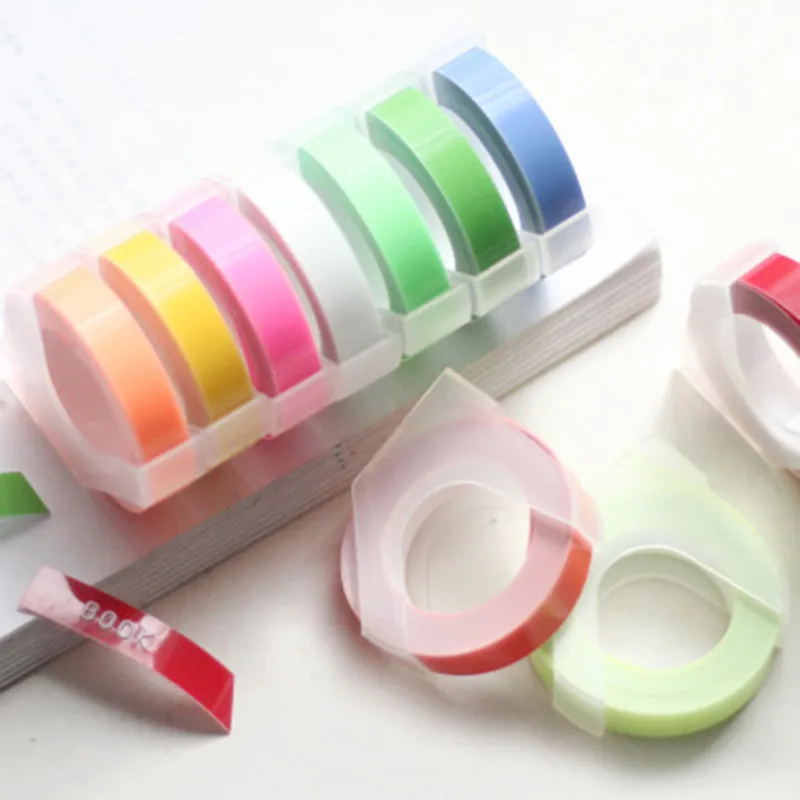 

1PC 4 Colors 9mm*3m 3D Plastic Embossing Tape for Embossing Label Maker for Dymo Organizer DIY Label Printer Ribbons