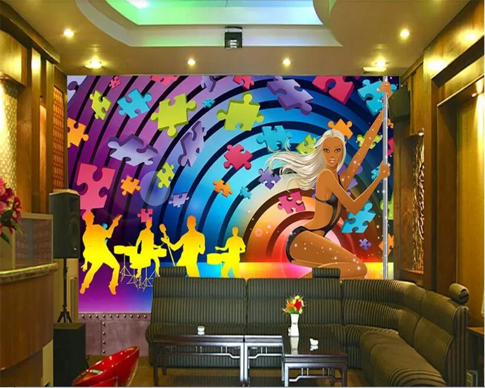 3d обои beibehang Настенные стикеры на стену красочные фотообои KTV фоновые в
