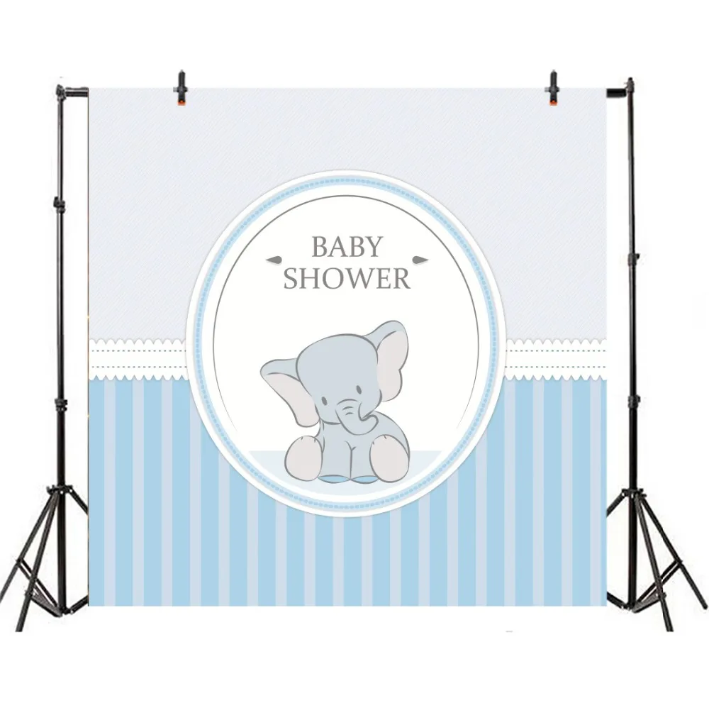 

Laeacco Cartoon Little Elephant Baby Shower Party Photographic Background Decor Photography Backdrops For Photo Studio Photocall