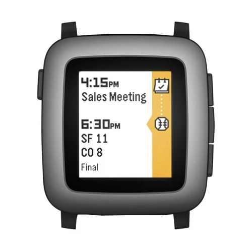 22mm Pebble Time Black
