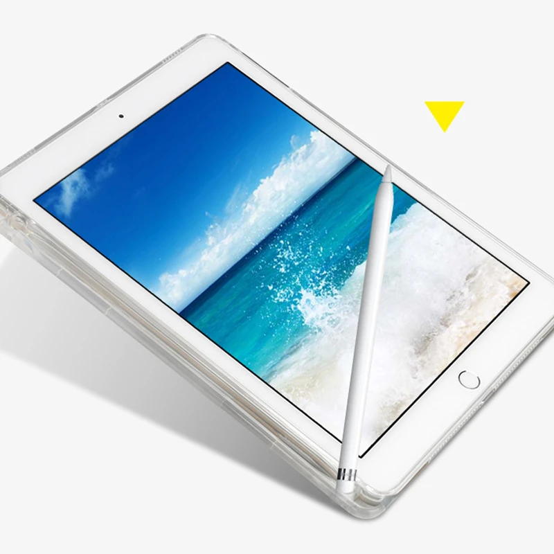 Чехол для iPad 9 7 2018 мягкий прозрачный кремний чехол из ТПУ с отделением карандашей