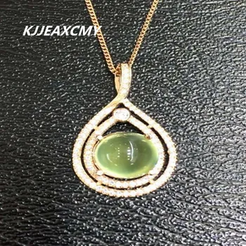 

KJJEAXCMY boutique jewelry,925 Sterling Silver Natural stone, Australian yellow green female Necklace Pendant