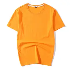 Новинка 2019 года, летняя хлопковая рубашка с короткими рукавами, Женская Повседневная Базовая футболка, однотонная Однотонная футболка с