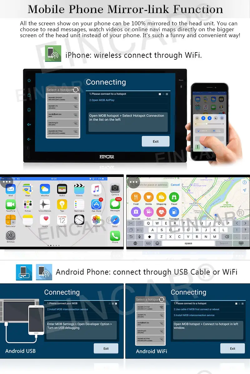 Flash Deal Android 6.0 2Din Car Stereo Radio GPS Wifi 3G OBD2 HD Mirror DVD Player+CAMERA 5