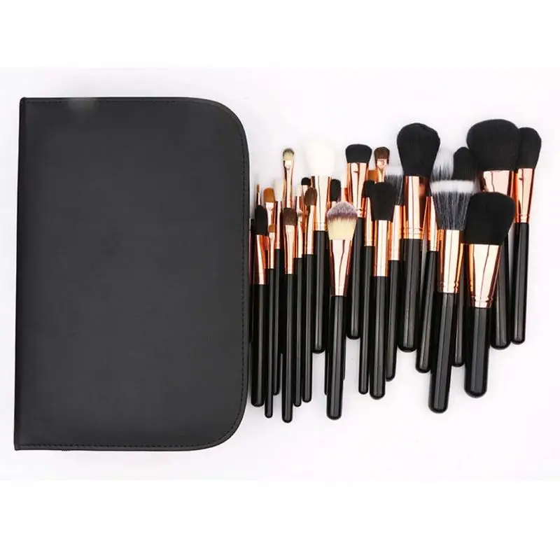 Punho de Madeira Jogo de Escova Escovas em pó Alta Qualidade Preto Macia Sintética Haircosmetic 29 Pcs Maquiagem Kit Profissional 1 Beleza e saúde