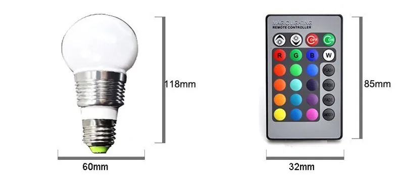 E27 E14 B22 RGB светодиодный лампы полный Цвет светодиодный светильник AC85-265V 110 В 220 В светодиодный шарика с Дистанционное управление клуб stage light DF