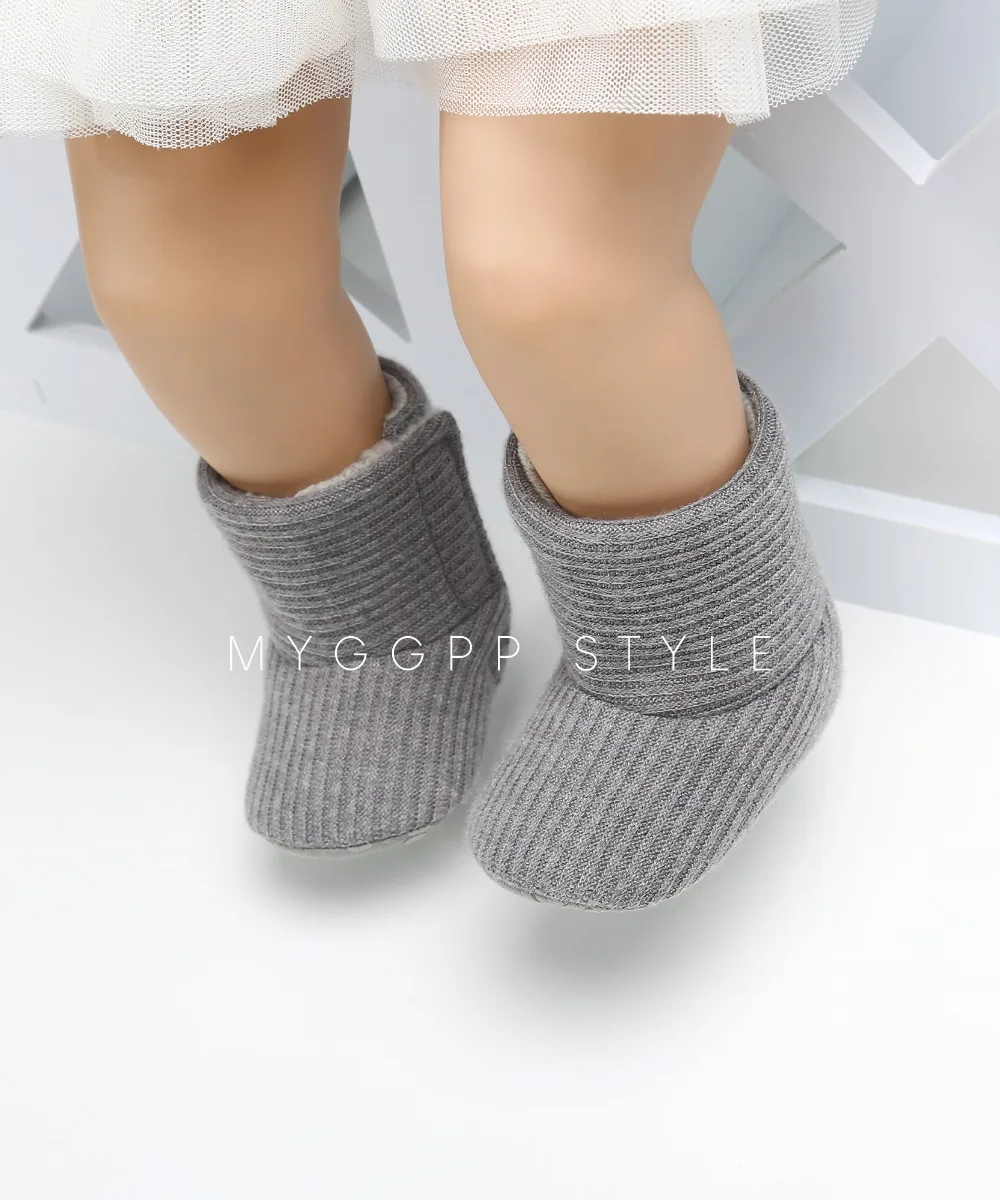 

Baby Kid Boys Girls Knitted Fur Boots 5 Colors Toddlers Soft Sole Short Warm Soft Snow Boys Girls Boots Shoes 0-18 Months