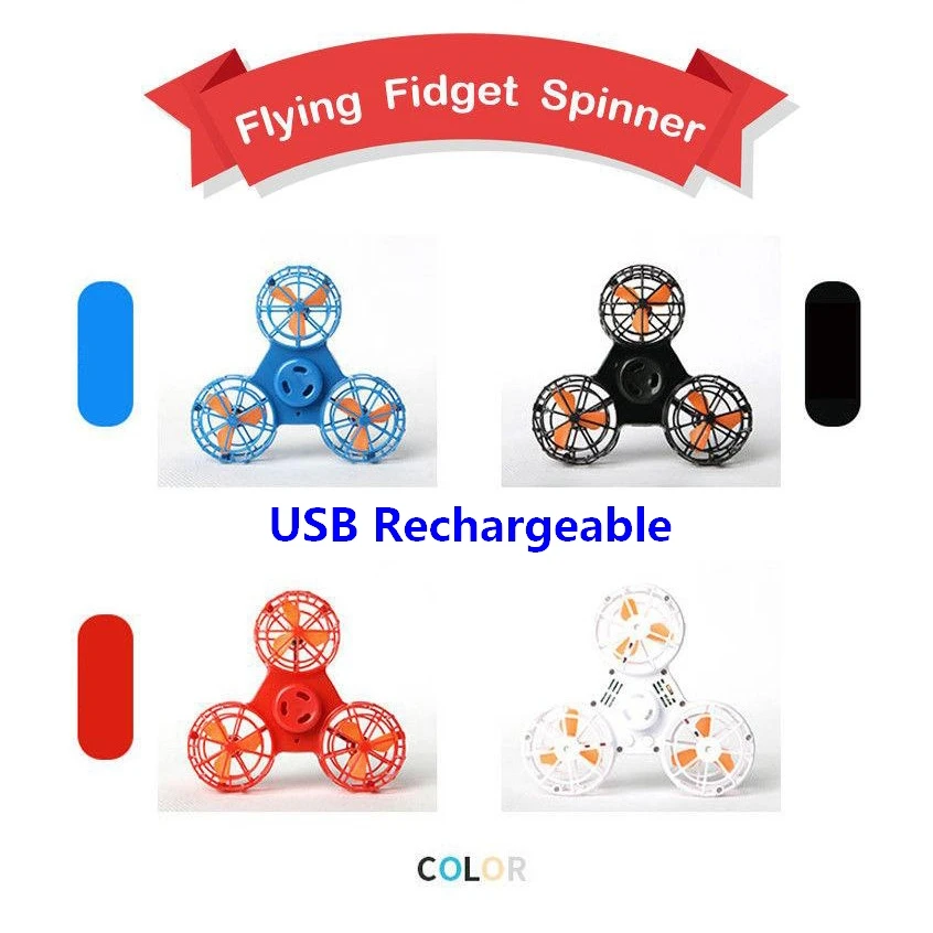 Давление игрушки-антистресс Spinner игрушка спиннинг мини Перезаряжаемые автоматический вращающийся Магия плавающей Летающий Спиннер