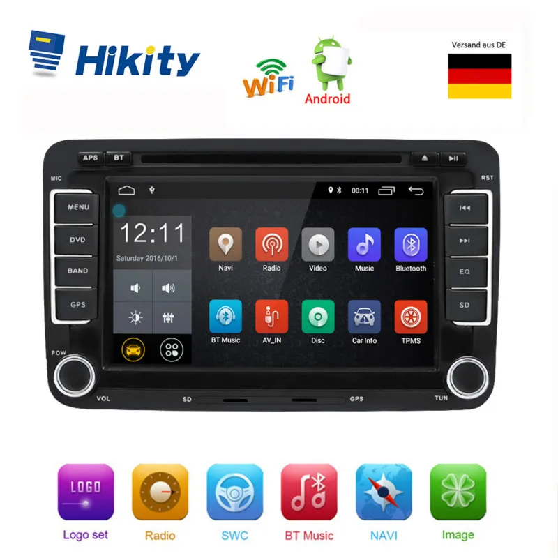 

Hikity Car Multimedia Player Android 2 Din Car Radio GPS Navigation radio stereo player for Volkswagen/VW/ Passat/POLO/GOLF