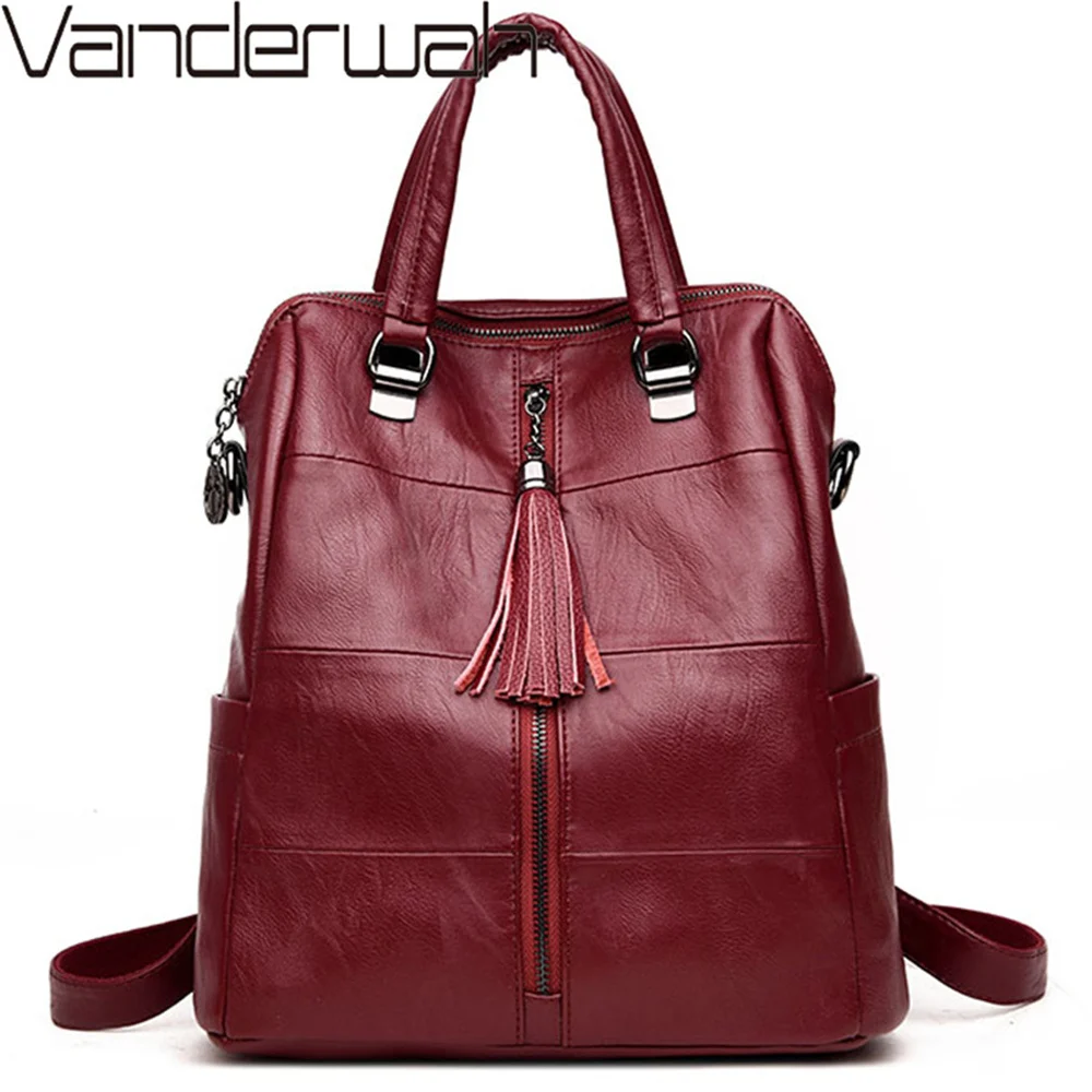 3-في-1 المرأة حقيبة ظهر مصنوعة من الجلد الكلاسيكية الإناث حقيبة كتف Sac دوس السفر السيدات Bagpack Mochilas الحقائب المدرسية ل الفتيات Preppy 3-في-1 المرأة حقيبة ظهر مصنوعة من الجلد الكلاسيكية الإناث حقيبة كتف Sac دوس السفر السيدات Bagpack Mochilas الحقائب المدرسية ل الفتيات Preppy