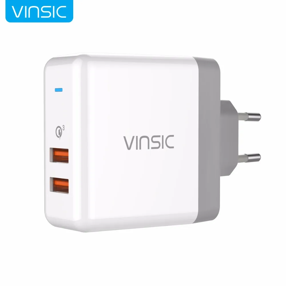 Vinsic 2 Port Quick Charge 3 0 USB Wall Charger EU US Plug Qualcomm QC3 0