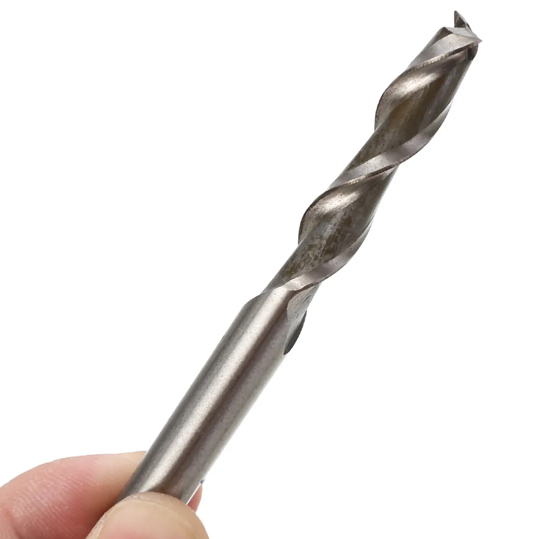 Mayitr 1pcs Extra Long 4/6/8/10mm 2 Flute HSS & Aluminium End Mill Cutter CNC Milling Cutting Bit for Power Tools