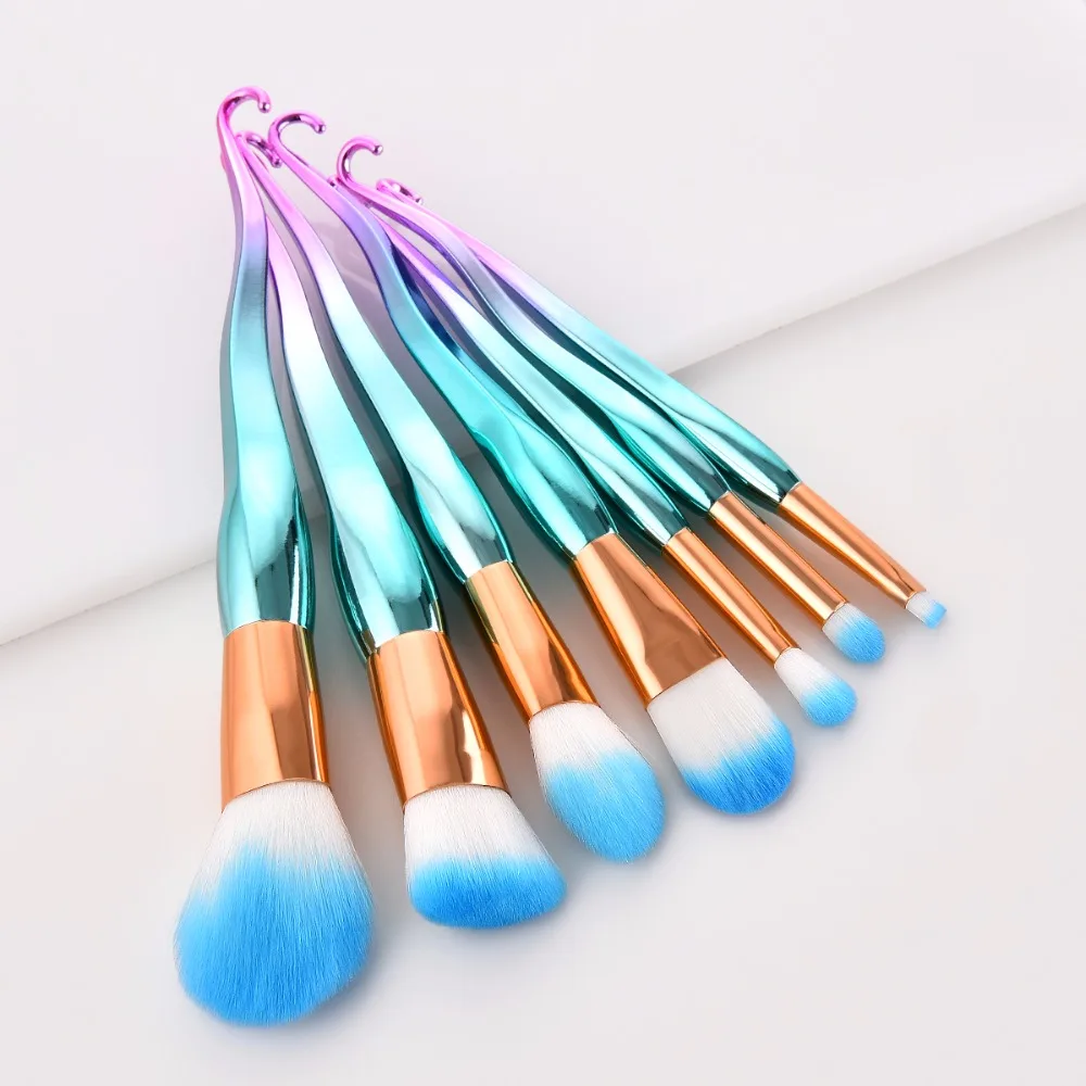 New 7pcs Makeup Brushes Highlighter Eyeshadow Blending Powder Eyebrow