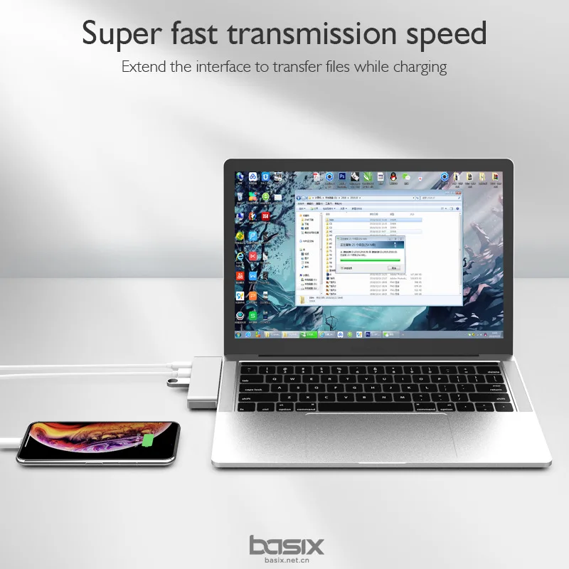 Basix USB C концентратора 5In1 3 1 PD зарядки Порты и разъёмы высокое Скорость 0