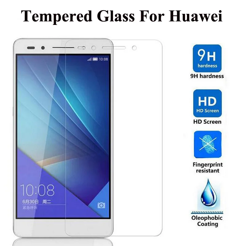 2.5D 9 H закаленное Стекло Экран протектор для Huawei Honor 4C 4X 5C 5x6 7 8 V8 Ascend p8 P9 Lite G7