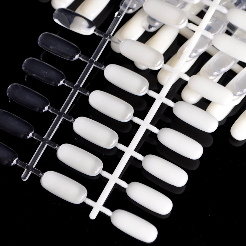 

5Pcs/Pack Natural Clear Flat Fake Nail Chart False Nails Showing Shelf Practice Nail Art Tips DIY Polish Display Practice Tool