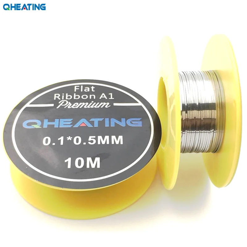 

Qheating A1 Flat ribbon heating wire 0.1*0.5mm 10m/roll for Electronic Cigarette RDA Resistance Wire RTA Atomizer coil