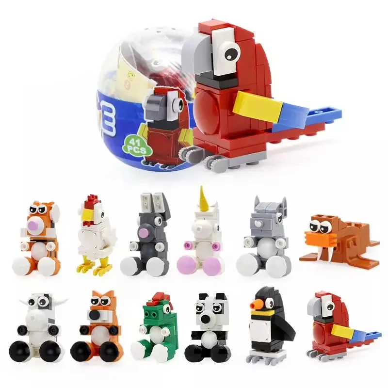 

Lovely Animals Creator Building Block Tiger Rooster Cow Rabbit Unicorn Dinosaur Panda Parrot Assemable Bricks Education Toys