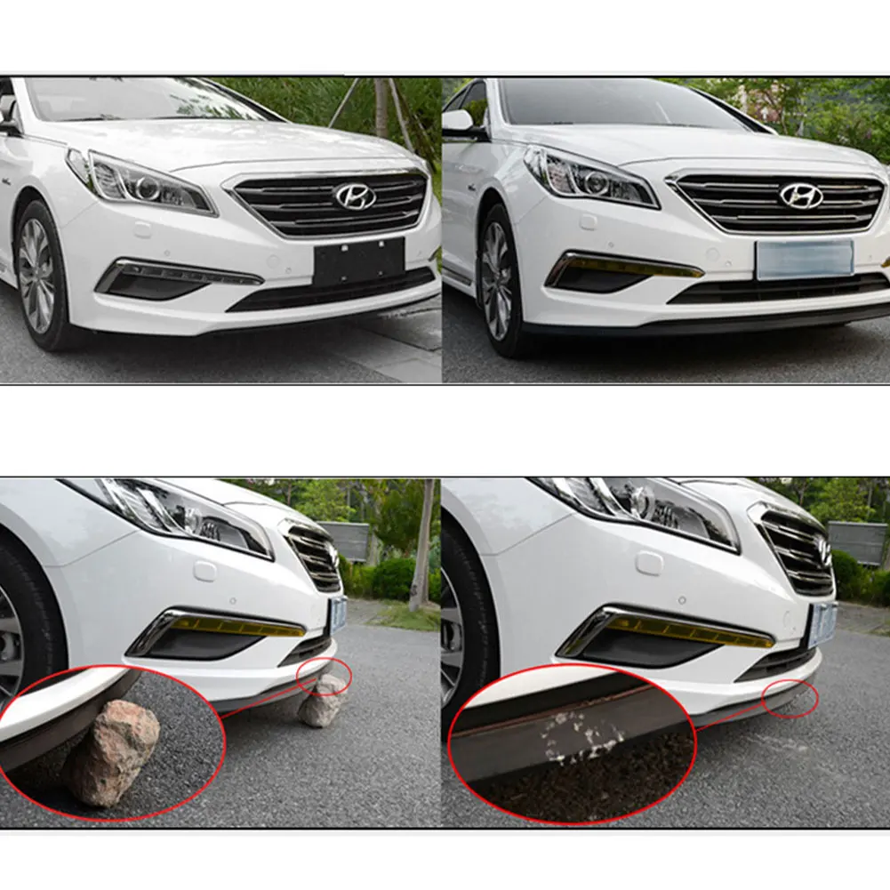 2.5M Universal Car Front Bumper Lip Rubber Protector Carbon Fiber Car Exterior Sticker Lip Skirt Protector Car Bumper Strip