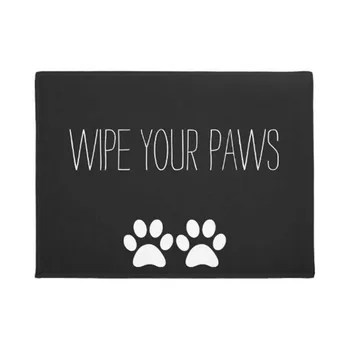 

Funny Wipe Your Paws - Black/White Doormat Home Decoration Entry Non-slip Door Mat Rubber Washable Floor Home Rug Carpet