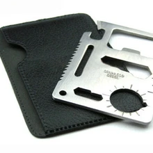 300 шт./лот Мульти Карман Карточки инструмент 11 в 1 кредитной карты Ножи Открытый выживания карта с кожаной обложке