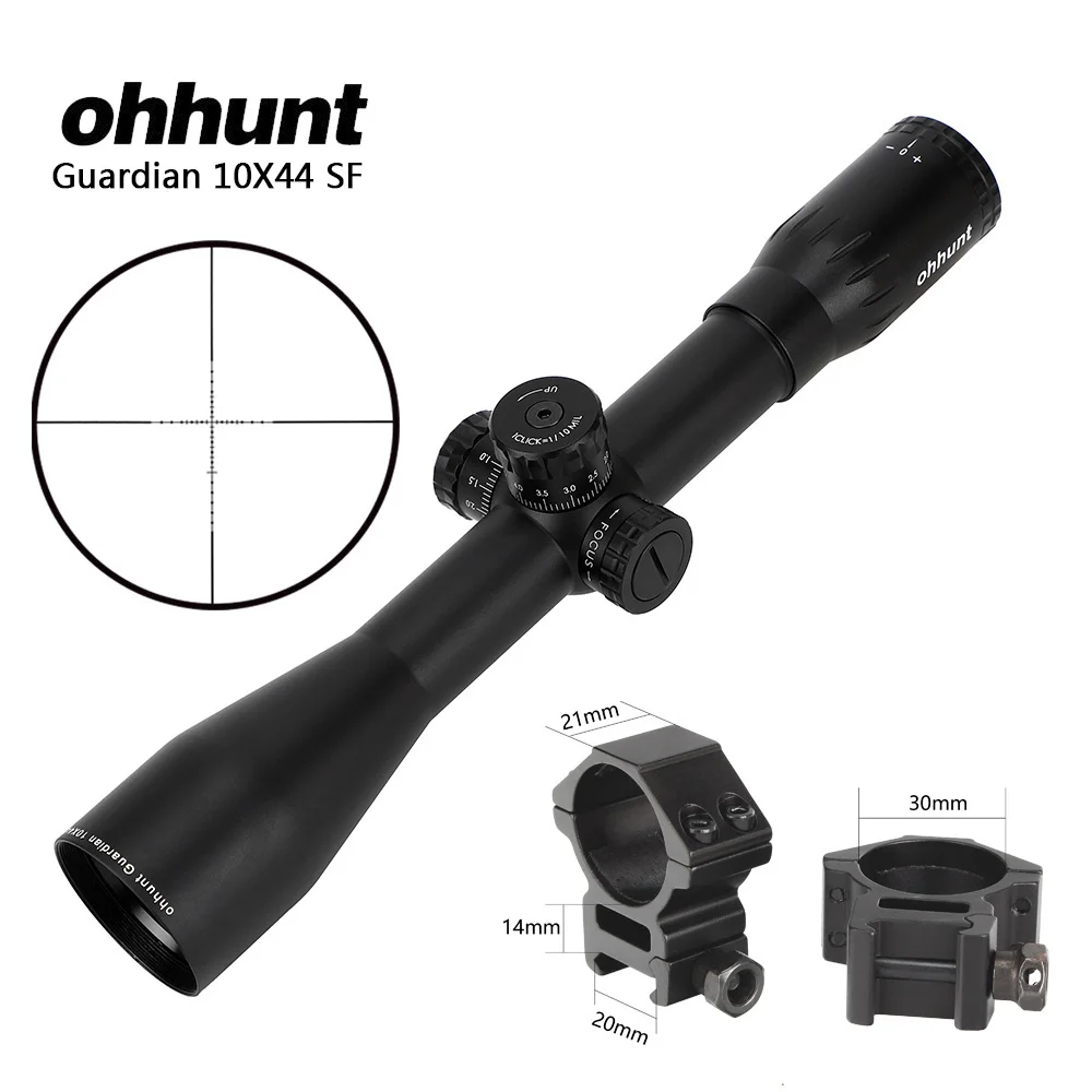 Ohhunt Guardian 10X44 SF охотничий оптический прицел проволока сетка боковая параллакса стрельба прицел для тактической винтовки - Цвет: 30mm-Picatinny-SZK