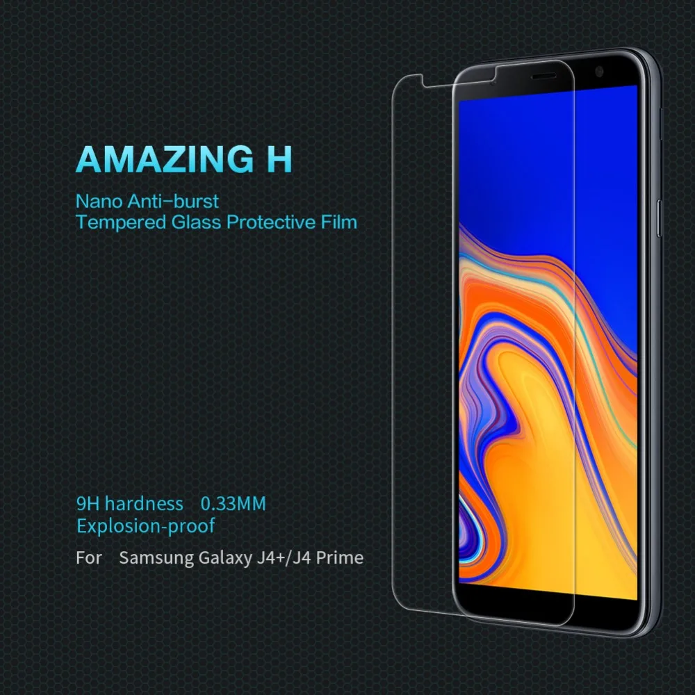10pcs For Samsung Galaxy J4 Plus Tempered Glass Nillkin for Prime Screen Protector Amazing H Anti-Explosion premium version | Мобильные