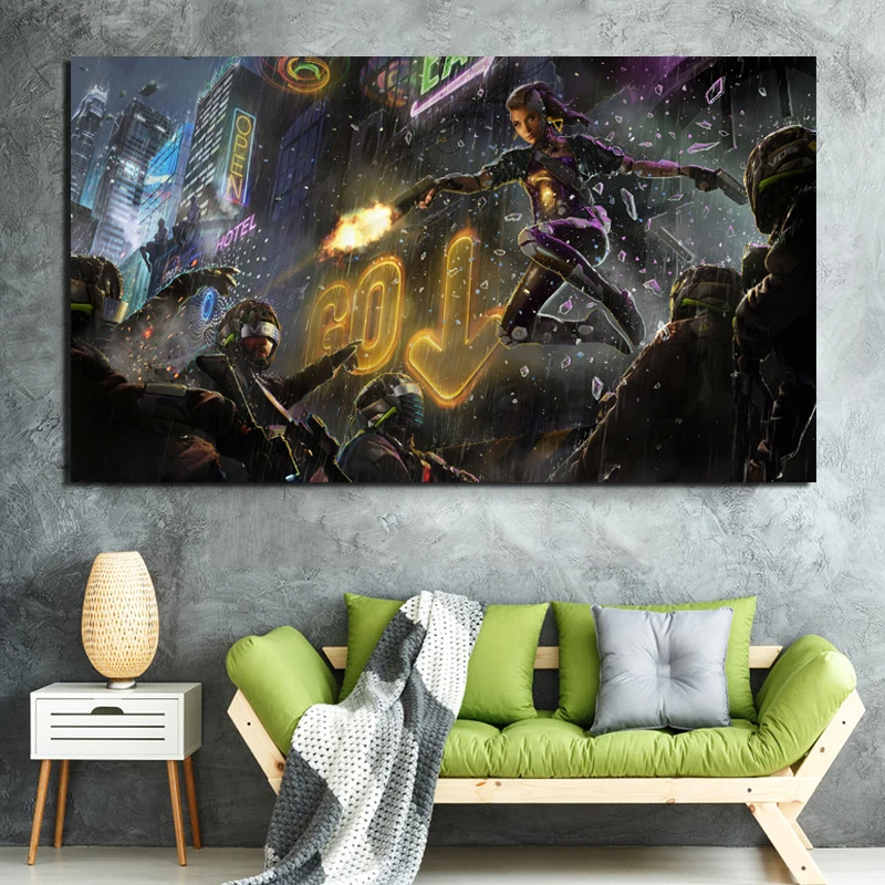 

Cyberpunk 2077 Canvas Painting Prints Living Room Home Decor Artwork Modern Wall Art Oil Painting Poster Pictures Accessories HD