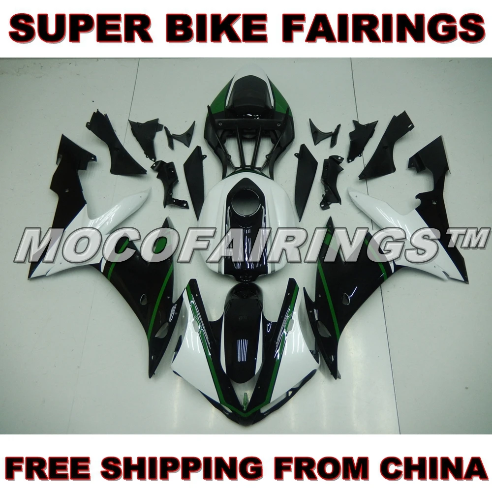 

For Yamaha YZF R1 04 05 06 100% Easy Installation Pre-Drilled Holes Injection Fairing Kit PEARL WHITE AND BLACK