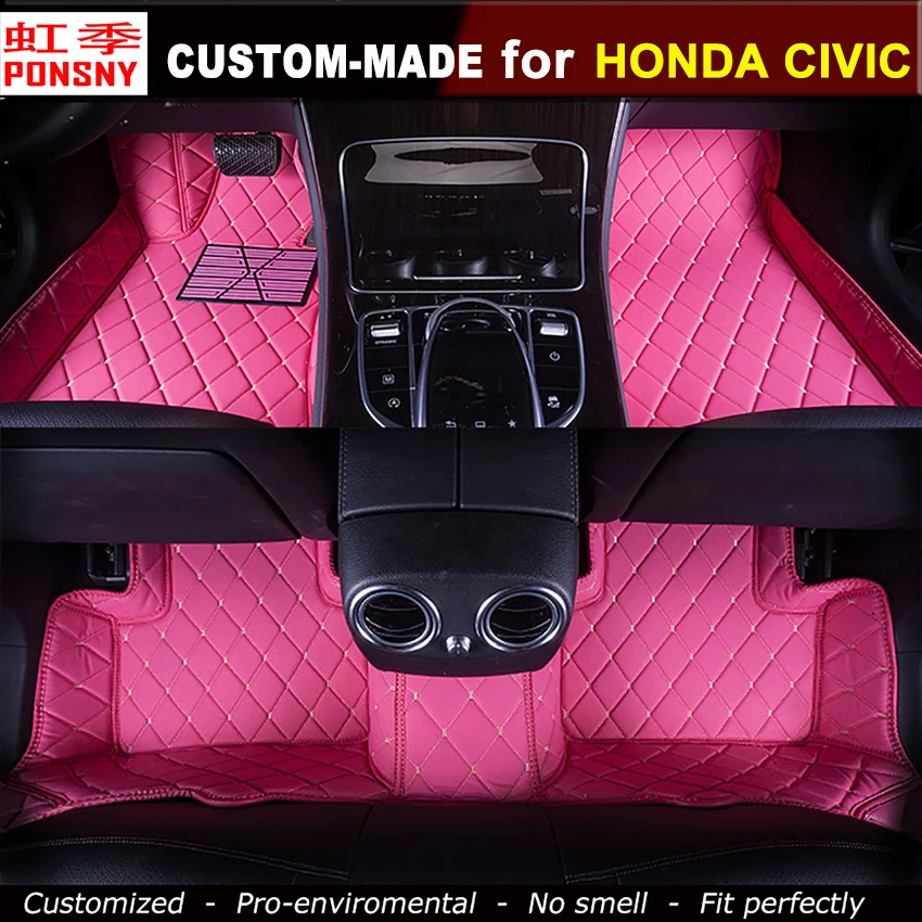 Car Floor Mats Customized for Honda Civic 8th 9th 10th 3D Floor Carpets
