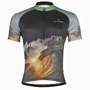 

Wave Pattern Men Black Short Sleeve Bike Clothes Summer Breathable Cycling Clothes Ropa Ciclismo Hombre Size S-6XL