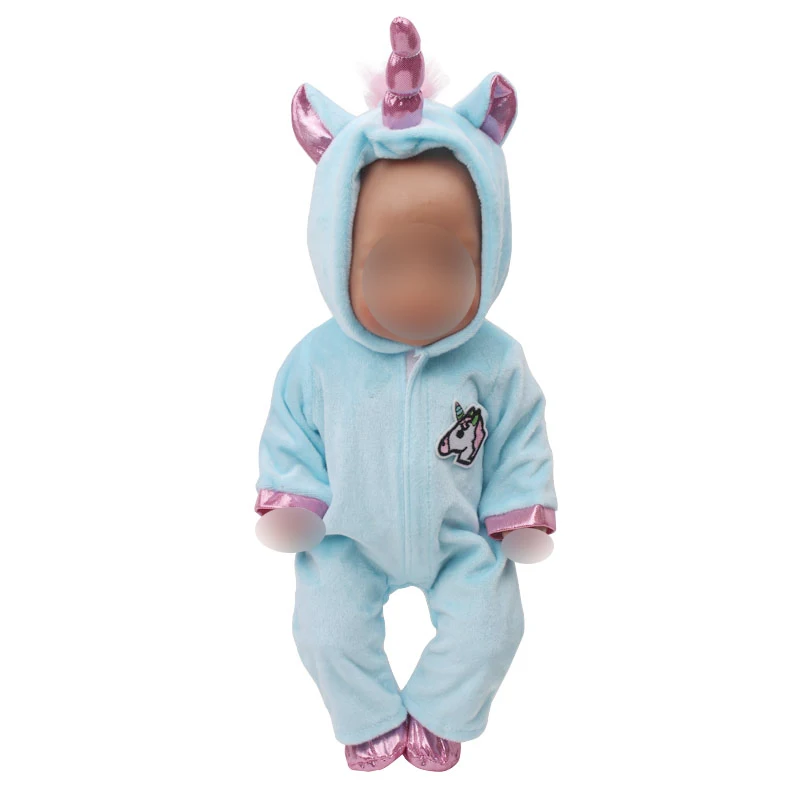 43 см Детские куклы одежда новорожденный розовый костюм «Единорог» Комбинезоны для котов детское платье куклы детские игрушки подходят американским 18 дюймовым девочкам кукла zf20