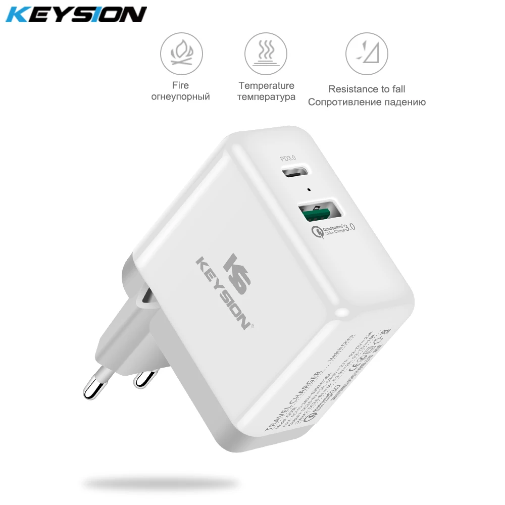 KEYSION устройство работающее от прикуривателя с 2 портами 36 Вт USB C