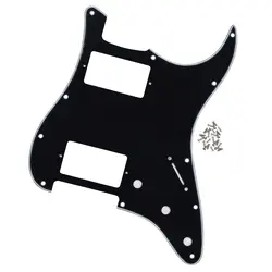 Электрогитара Pickguard скретч пластина HH 11 отверстий 3Ply черный с винтами для FD ST Strat Стиль гитары Запчасти и аксессуары