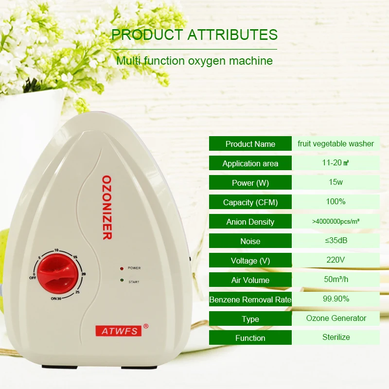 ATWFS мультифукционный 400 мг/ч генератор озона воды озона фруктов и овощей очиститель воды Воздушный Стерилизатор озонатор