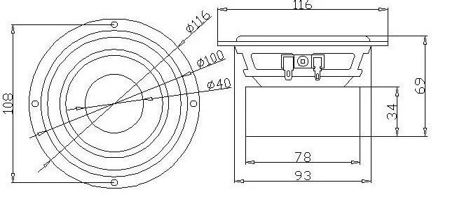 2PCS/LOT Audio Labs Top end 4'' inch Full Range