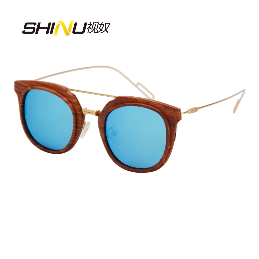 SHINU Brand Designer Wood Sunglasses Handmade UV400 Polarized Mirror