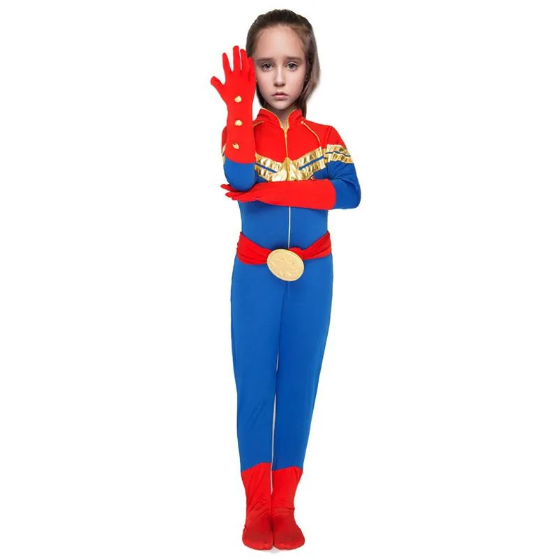

New Movie Girls Captain Marvel Cosplay Costume Women Superhero Ms Marvel Carol Danvers Jumpsuit Purim Party Cosplay Costum S-XXL