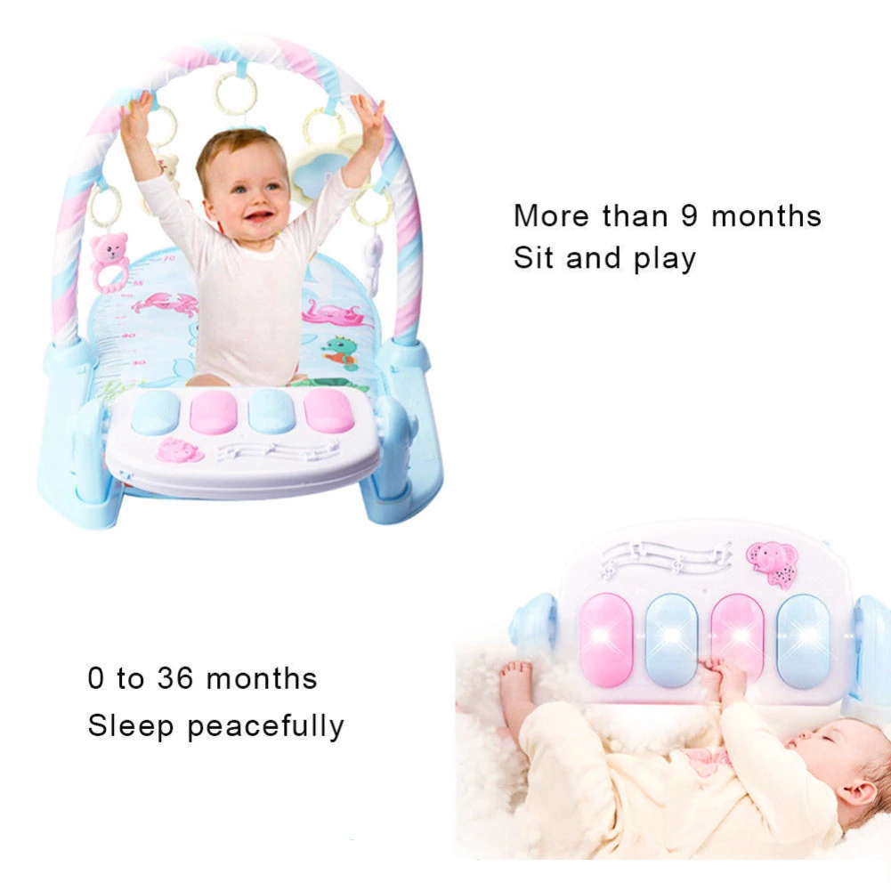  3 In 1 Baby Play Mat Rug Toys Crawling Music Play Game Developing Mat with Piano Keyboard Infant Ca
