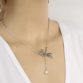 

Vintage Retro Necklaces Women New Fashion Dragonfly Necklace Short Chain Necklace Punk Gothic Jewellery