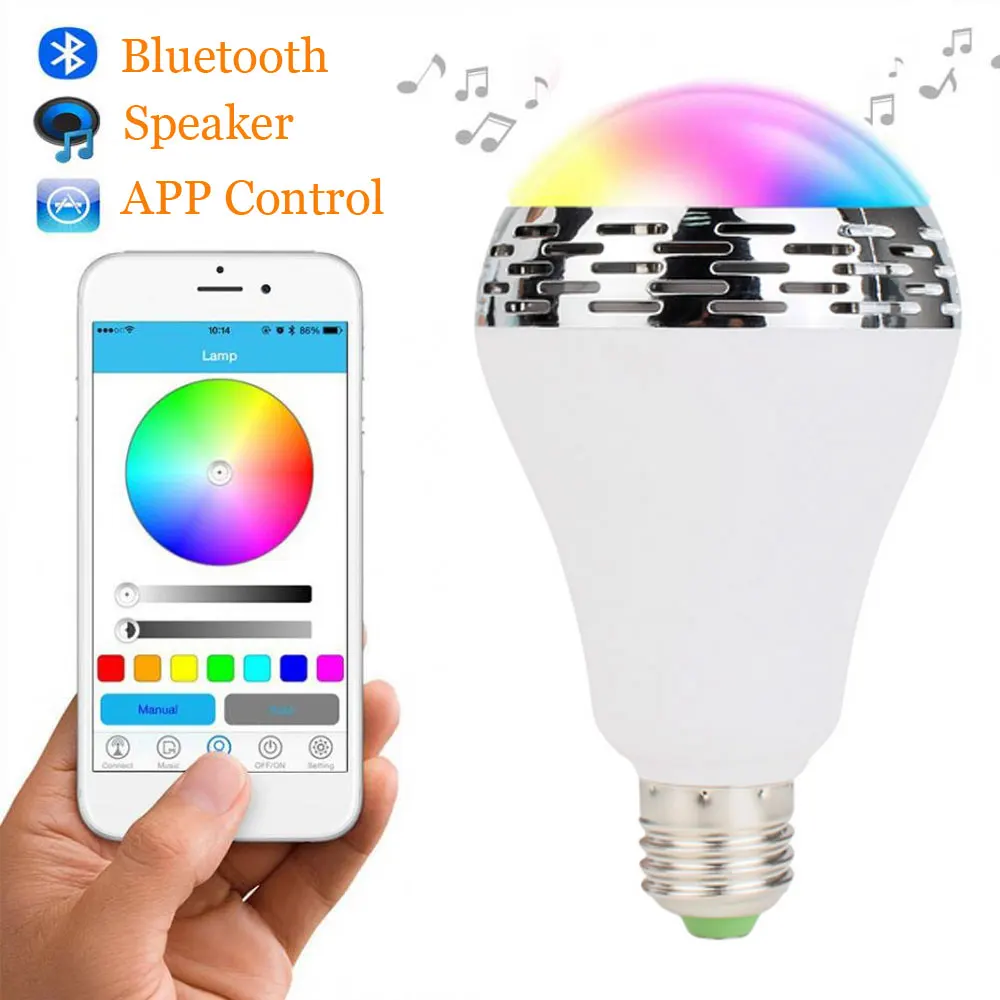 Умная светодиодная RGB лампа E27 цветные приглушаемые лампы с поддержкой Bluetooth